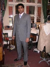 Bespoke suit with waist coat